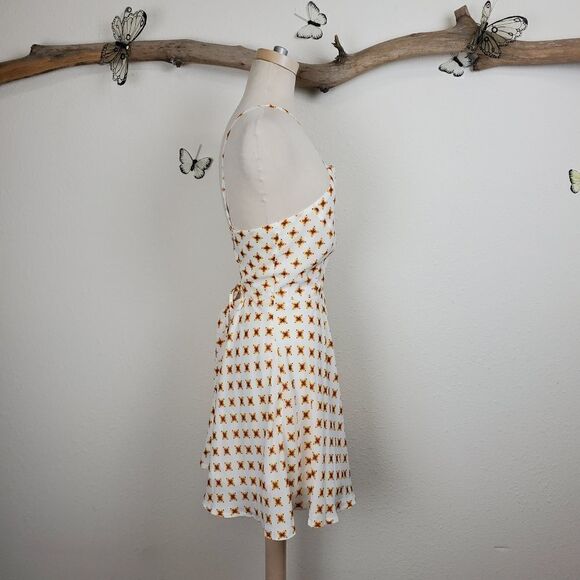 Bloom of Youth Ivory Print Skater Dress lace up - Picture 6 of 9